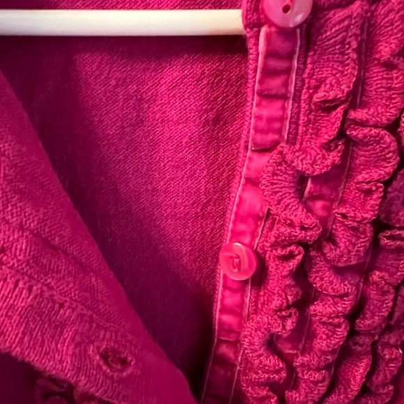 LL Bean Cardigan Ruffled Front Large - Picture 2 of 7